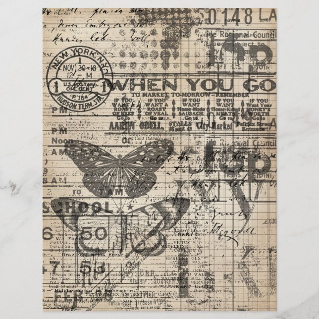 Vintages Schrapbuchpapier (4) (Vorderseite)