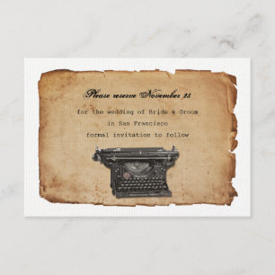 Vintages Schreibmaschinenpapier Save the Date