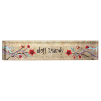 Vintages Schreibtisch-Namenschild inspirierend Namensplakette
