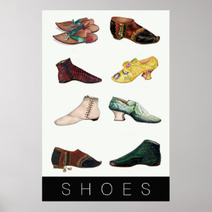 Vintages Schuhposter Poster