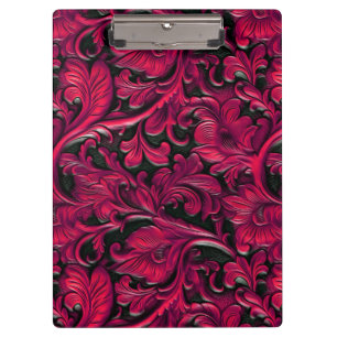 Vintages schwarz bearbeitetes Glattleder Klemmbrett