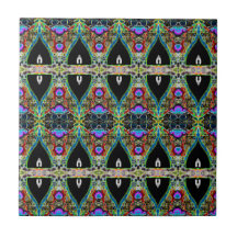Vintages Schwarz-Blau Jugendstil-Muster