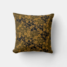 Vintages Schwarz & Gold Elegantes Blumenmuster