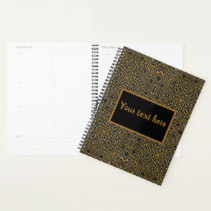 Vintages Schwarz-Gold-Mosaik Planer