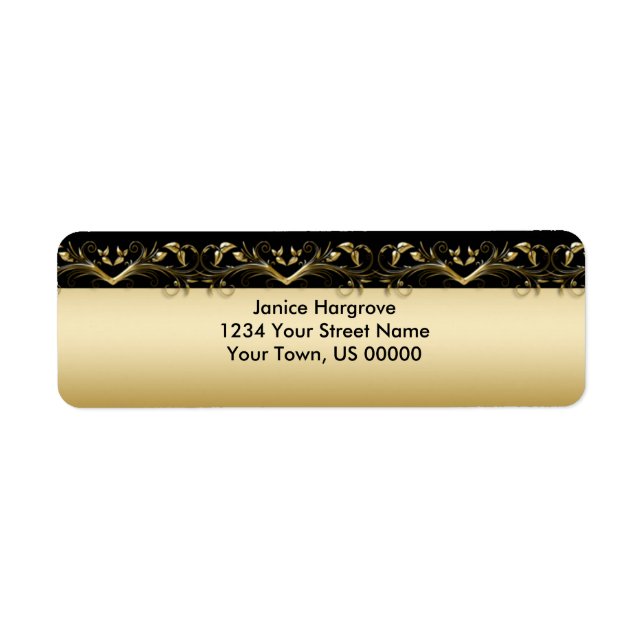 Vintages Schwarz-Gold-Rücksendezeichen (Vorne)