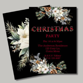 Vintages Schwarz-Grün-Party Einladung