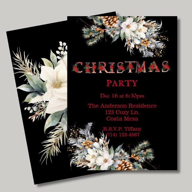 Vintages Schwarz-Grün-Party Einladung (Von Creator hochgeladen)