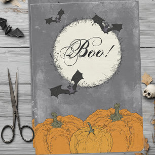Vintages Schwarz-Orange-Halloween-Papiertaschentuc Seidenpapier