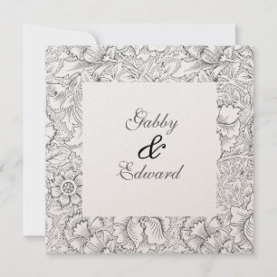 Vintages Schwarz-Weiß-Muster Einladung zur Hochzei