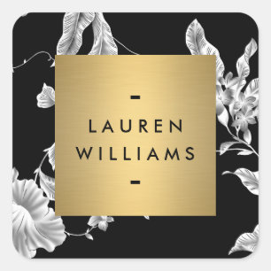 Vintages Schwarz-Weiß-Muster Quadratischer Aufkleber