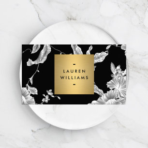 Vintages Schwarz-Weiß-Muster Visitenkarte