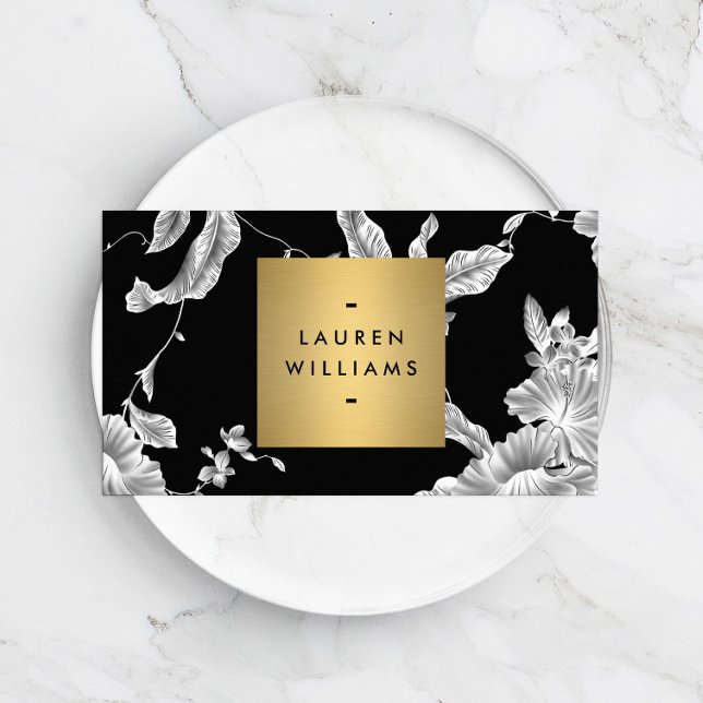 Vintages Schwarz-Weiß-Muster Visitenkarte (Von Creator hochgeladen)