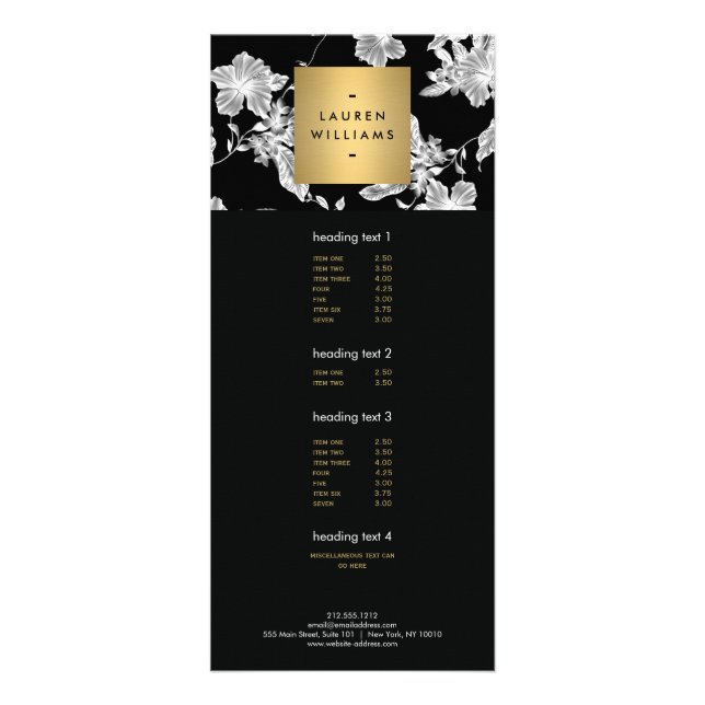 Vintages Schwarz-Weiß-Muster Werbekarte (Vorne)