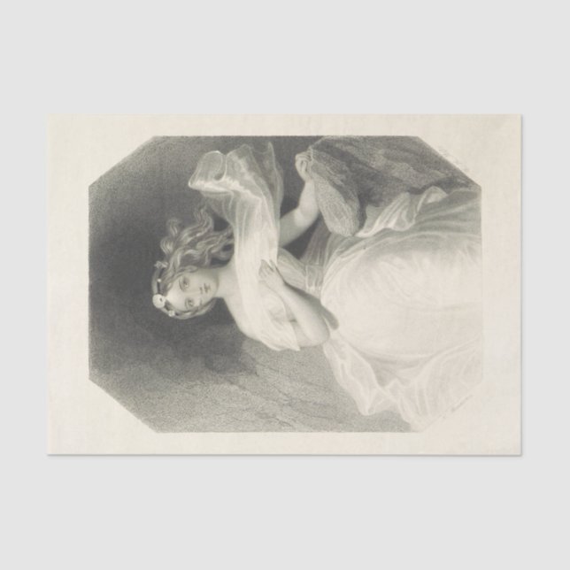 Vintages Schwarz-Weiß-Spinnpapier Seidenpapier (Vorderseite)