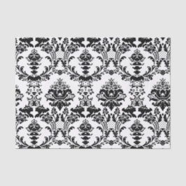 Vintages Schwarz-Weiß-Zierdach-Muster Seidenpapier