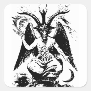Vintages schwarzes Baphomet Quadratischer Aufkleber
