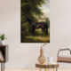 Vintages Schwarzes Jägertier auf Pferden Poster (Living Room 3)