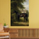 Vintages Schwarzes Jägertier auf Pferden Poster (Living Room 2)