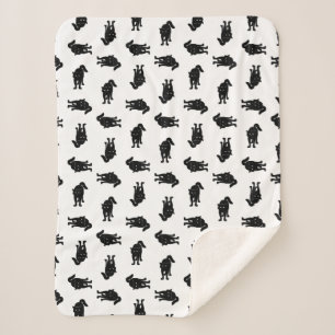 Vintages Schwarzes Katzen Muster CUSTOM HINTERGRUN Sherpadecke