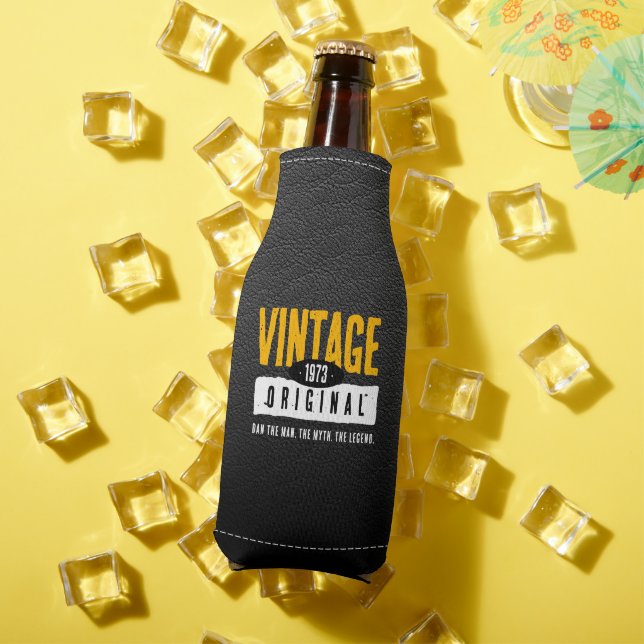 Vintages Schwarzes Leder Geburtsjahr Flaschenkühler (In Situ Sommer)