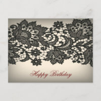 Vintages schwarzes Spitzen beige Paris Fashion