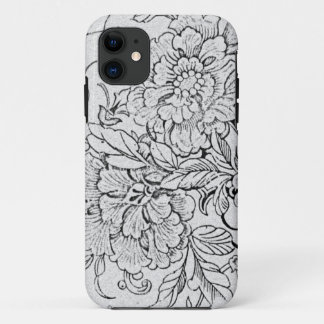 Vintages schwarzes u. weißes Blumen Case-Mate iPhone Hülle