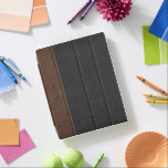Vintages schwarzes und braun gestepptes Leder iPad Hülle<br><div class="desc">Eleganter Vintager Lederdruck in Schwarz und Braun mit individualisierbaren und optionalen Monogrammen.</div>