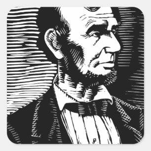 Vintages Schwarzweiss-Abraham- Lincolnporträt Quadratischer Aufkleber