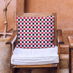 Vintages Schwarzweiß-Schachbrettmuster Kissen