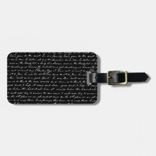 Vintages Schwarzweiss-Schreibens-abstrakte Kunst Gepäckanhänger