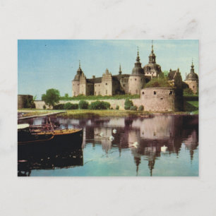 Vintages Schweden, mittelalterliche Burg Kalmar, Postkarte