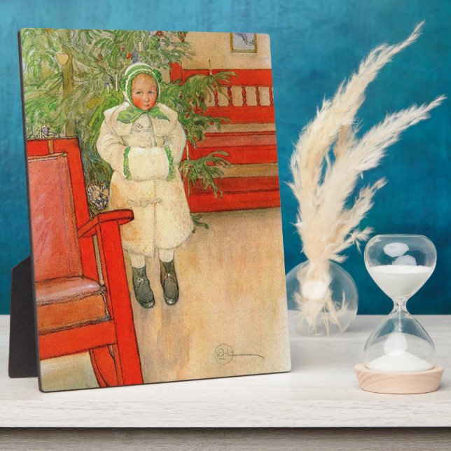 Vintages Schwedisches Mädchen mit Muff Christmas Fotoplatte (Seite)