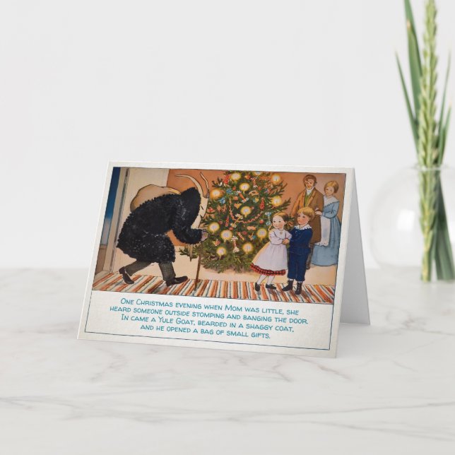 Vintages schwedisches Weihnachten Weihnachtskarte (Vorderseite)