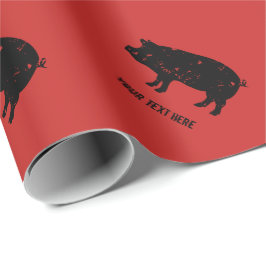 Vintages Schwein-Silhouette Geschenkpapier