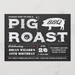 Vintages Schweinebraten GRILLEN Einladungen Zwisch