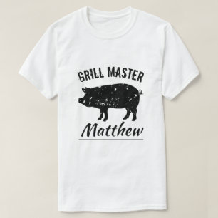 Vintages Schweinelogo GRILLEN t Shirt für Grillmei