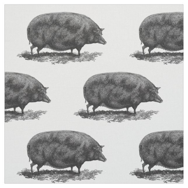 Vintages Schweinradierungsgewebe Stoff (Muster)