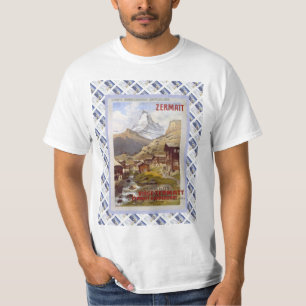 Vintages Schweizer Bahnplakat Zermatt, Matterhorn T-Shirt