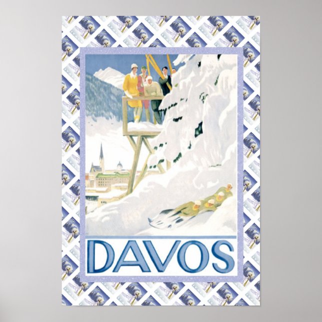 Vintages Schweizer Poster Davos (Vorne)