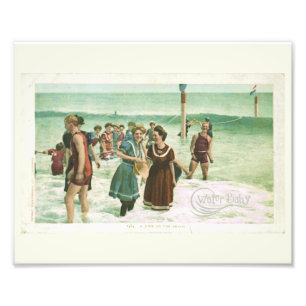 Vintages Schwimmen des Wasserkindes Fotodruck