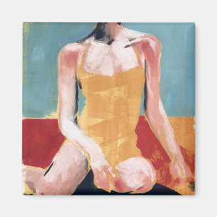 Vintages Schwimmen - Gelber Badeanzug Magnet