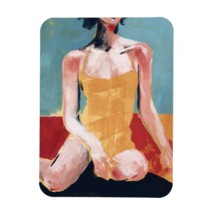 Vintages Schwimmen - Gelber Badeanzug Magnet