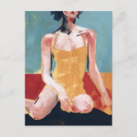 Vintages Schwimmen - Gelber Badeanzug