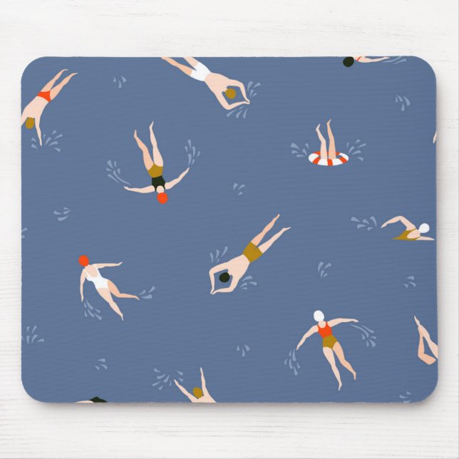 Vintages Schwimmmuster Mousepad (Vorne)