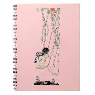 Vintages Schwingen-Mädchen-Notizbuch Notizblock