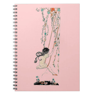 Vintages Schwingen-Mädchen-Notizbuch Notizblock