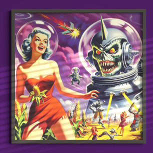 Vintages Sci-Fi-Button Up Poster