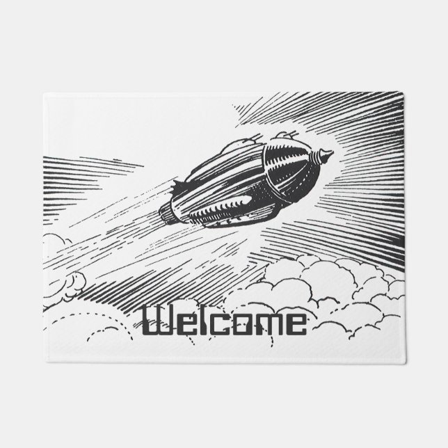 Vintages Science Fiction-Raumschiff Rocket in den Fußmatte (Vorderseite)