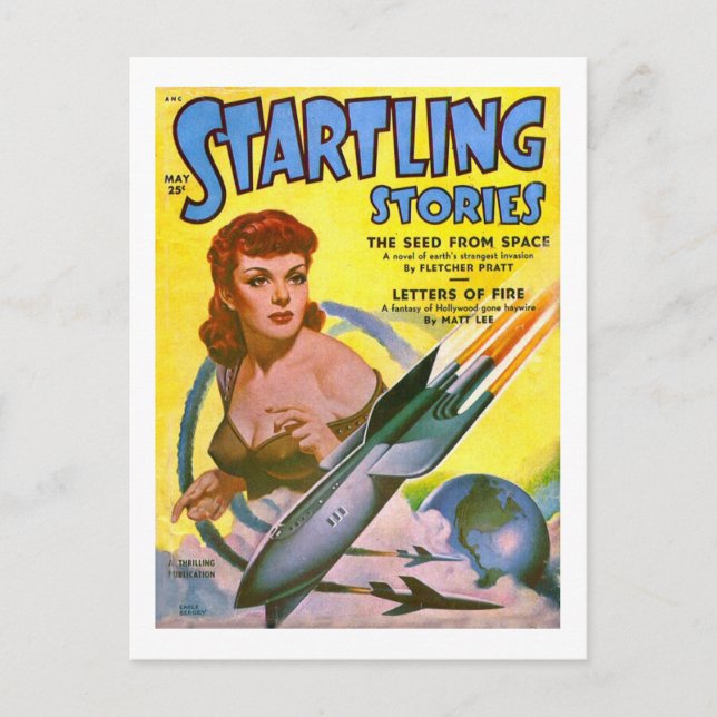 Vintages SciFi-Comic Startling Stories Postkarte (Vorderseite)