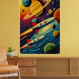 Vintages SciFi Space Poster - Kosmisches Erlebnis 
